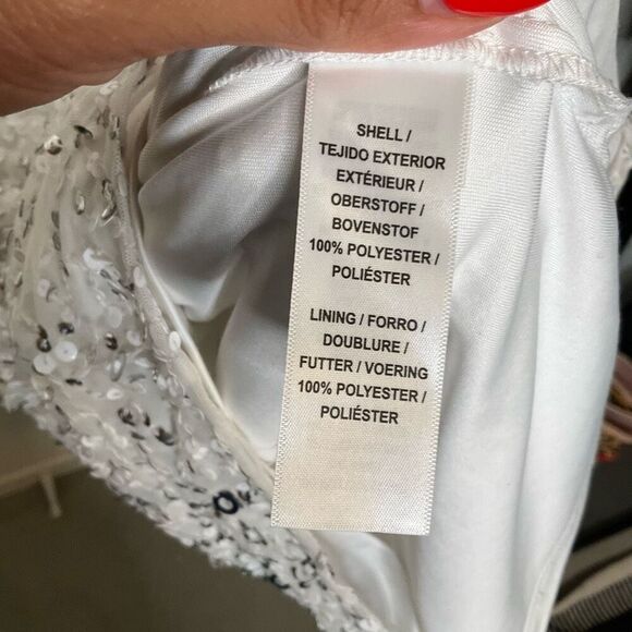 Adrianna Papell Sequin Beaded Mesh Cocktail Dress - Picture 9 of 10